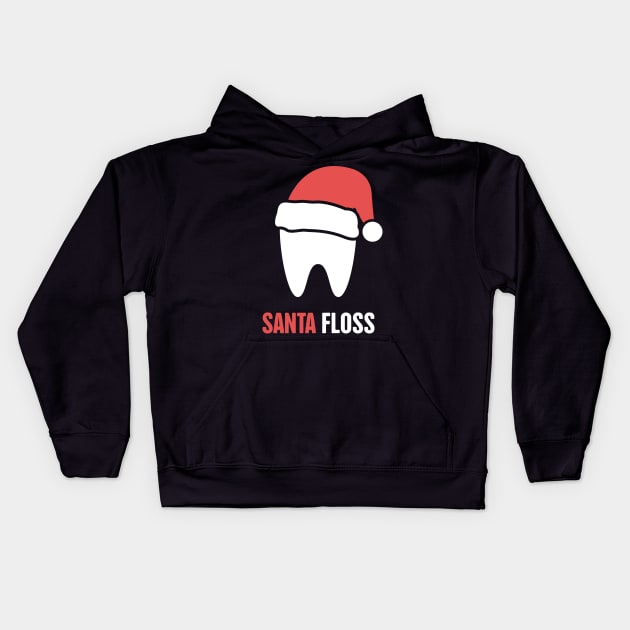 Santa Floss – Cute Christmas Dentist Design Kids Hoodie by MeatMan